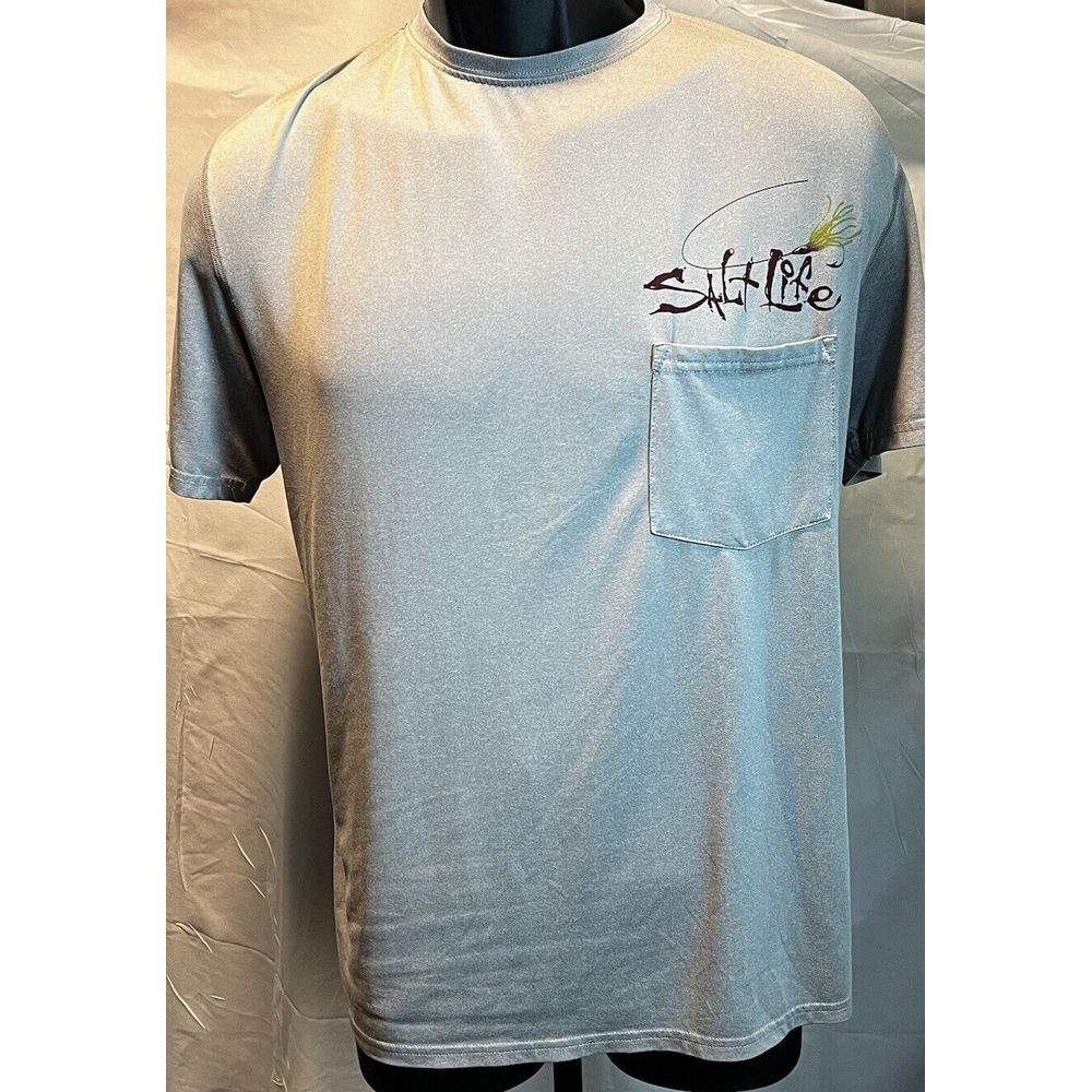 Salt Life SLX T Shirt Adult S Small Green U Vapor Fish Tee Graphic Men‎
